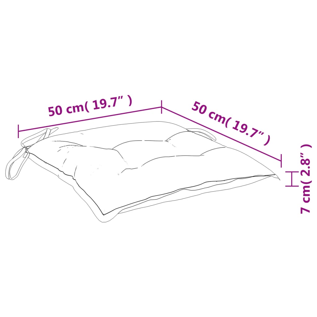 vidaXL Cuscini per Sedia 4 pz Verdi 50x50x7 cm Tessuto Oxford