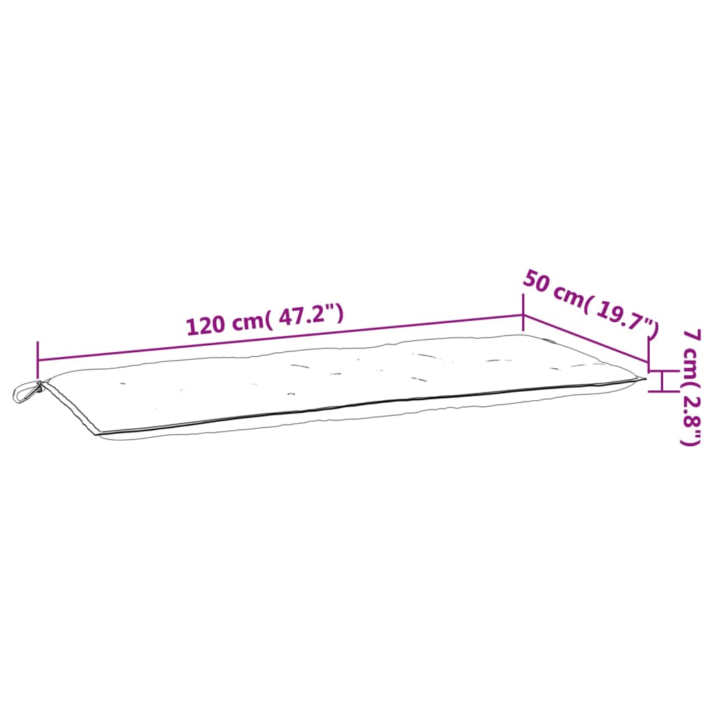 vidaXL Cuscini per Panca 2 pz Neri 120x50x7 cm in Tessuto Oxford