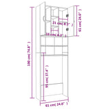 Mobile per Lavatrice Grigio Cemento 64x25-5x190 cm