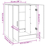 Mobile per Lavatrice Grigio Cemento 71x71-5x91-5 cm