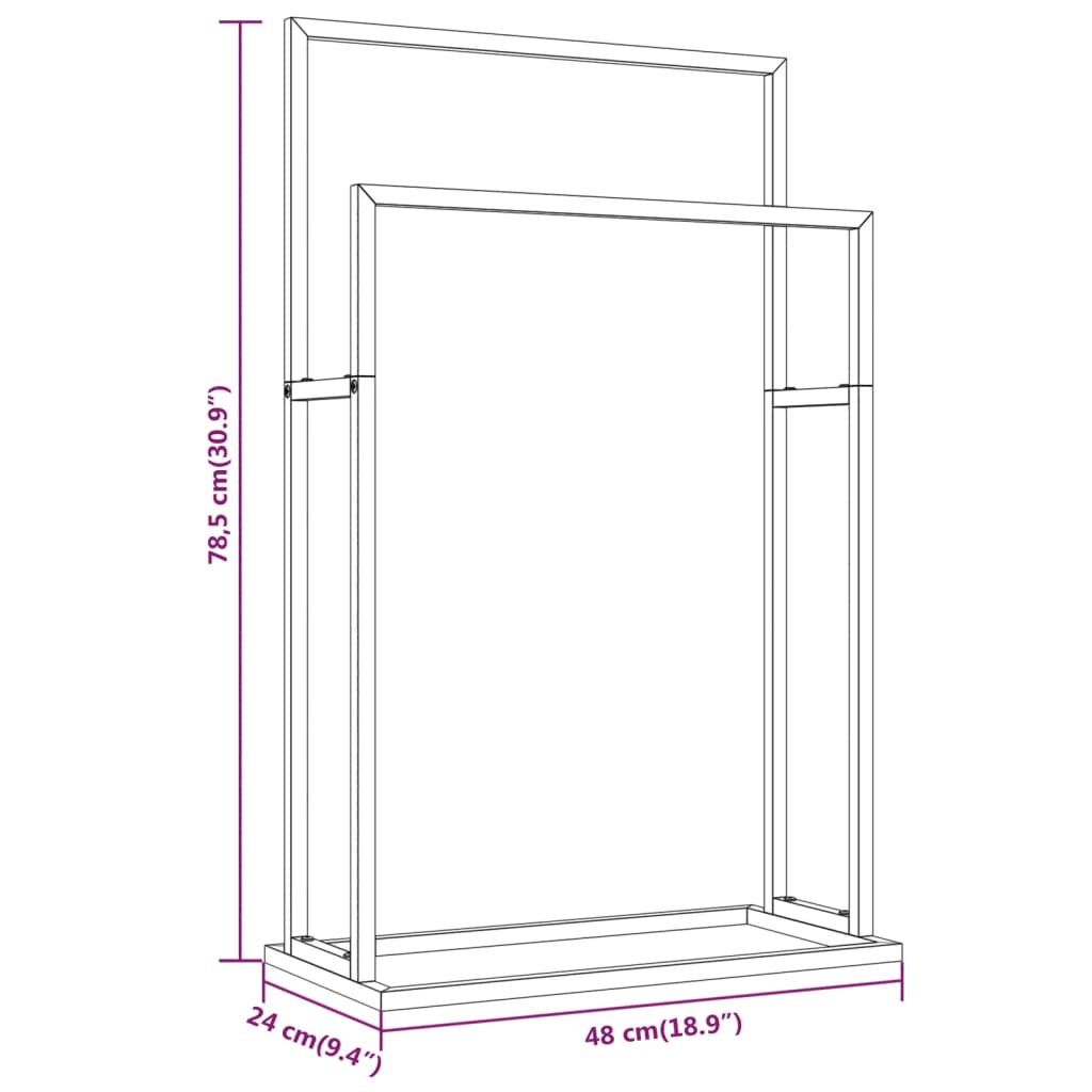 Portasciugamani Autoportante Bianco 48x24x78-5 cm in Ferro