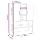 Mobile per Lavatrice Rovere Marrone 70-5x25-5x90 cm