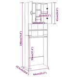 Mobile per Lavatrice Grigio Sonoma 64x25-5x190 cm