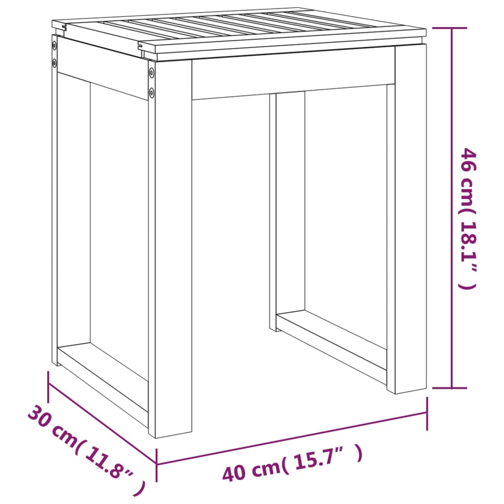 vidaXL Sgabello da Bagno 40x30x46 cm in Legno Massello di Noce