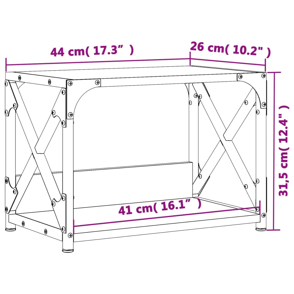 Supporto per Stampante 2 Livelli Nero 44x26x31,5 cm Multistrato