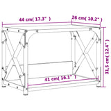 Supporto Stampante 2 Piani Grigio Sonoma 44x26x31,5 Multistrato