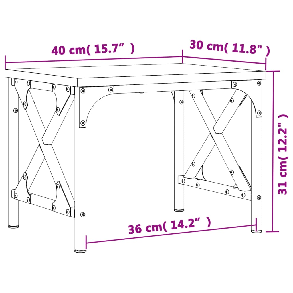 Supporto per Stampante Nero 40x30x31 cm in Legno Multistrato