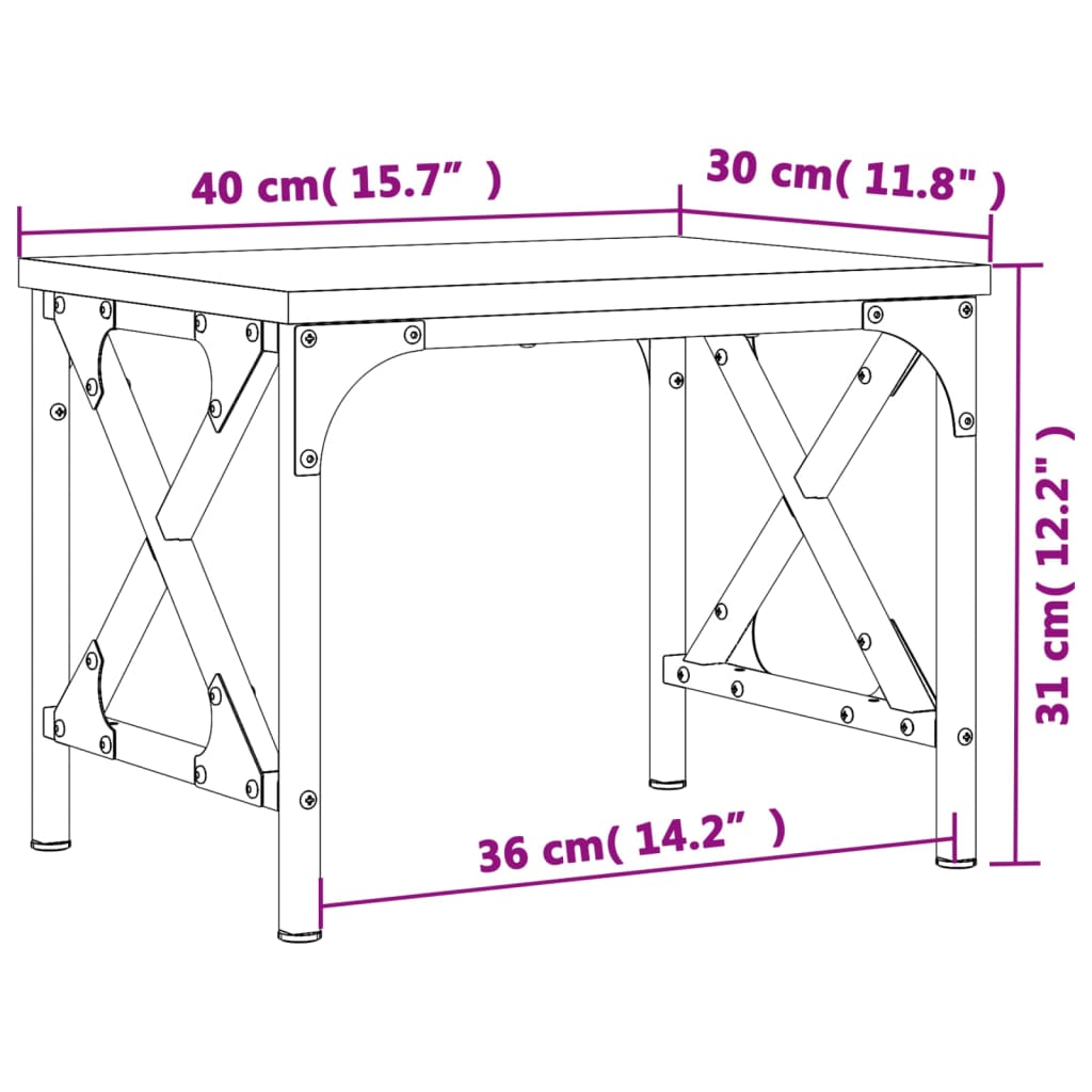 Supporto Stampante Grigio Sonoma 40x30x31 cm Legno Multistrato