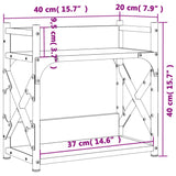 Supporto per Stampante 2 Livelli Nero 40x20x40 cm Multistrato