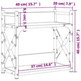 Supporto Stampante 2 Livelli Rovere Fumo 40x20x40cm Multistrato