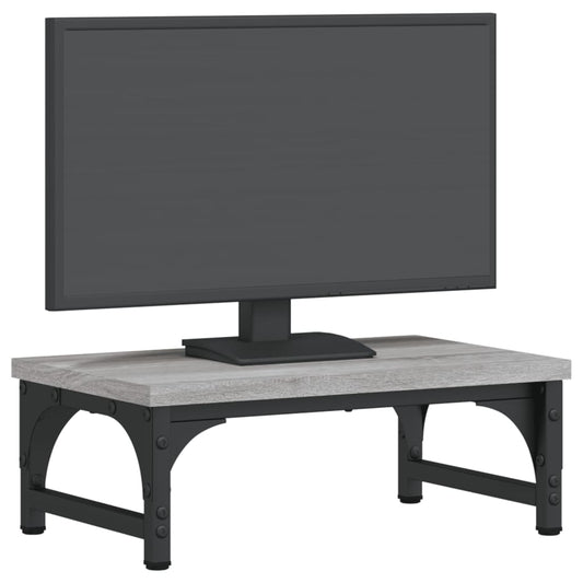 Supporto per Monitor Grigio Sonoma 37x23x14cm Legno Multistrato