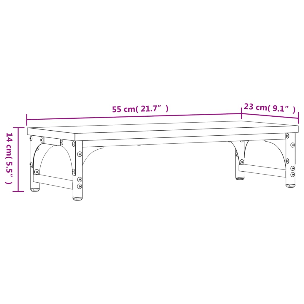 Supporto per Monitor Nero 55x23x14 cm Legno Multistrato