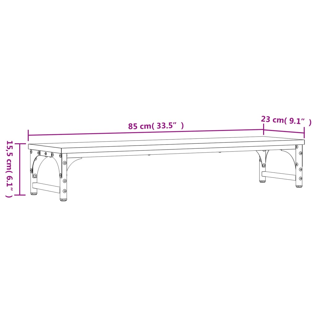 Supporto Monitor Rovere Sonoma 85x23x15,5 cm Legno Multistrato