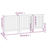 Copertura Termosifone Miele 210x21x85 cm Legno Massello Pino