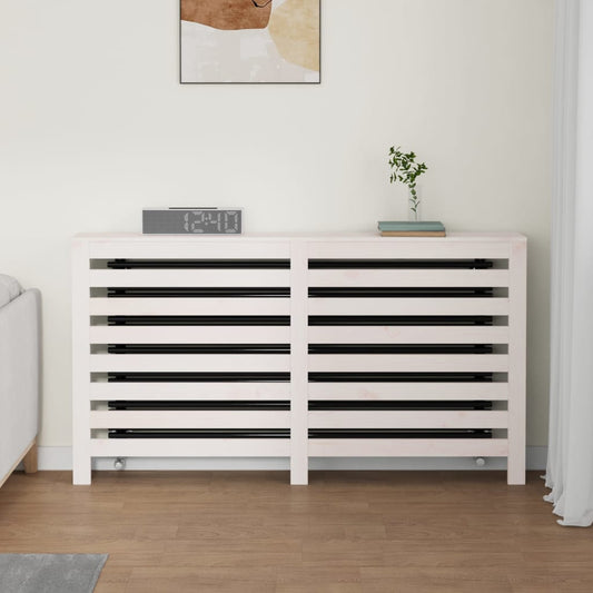 Copertura Termosifone Bianca 153x19x84 cm Legno Massello Pino