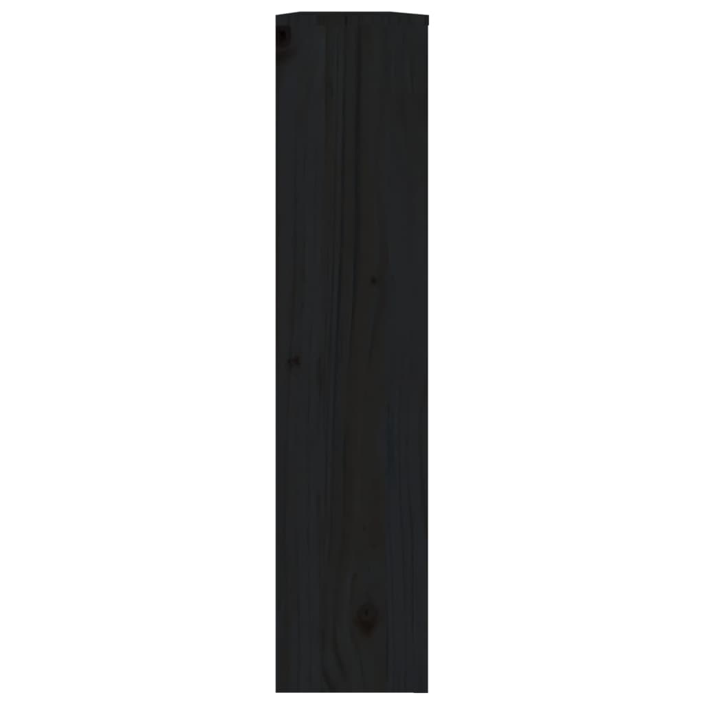 Copertura Termosifone Nera 153x19x84 cm Legno Massello di Pino