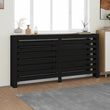 Copertura Termosifone Nera 169x19x84 cm Legno Massello di Pino