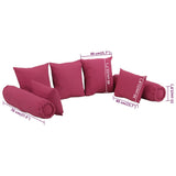 vidaXL Set di Cuscini 7 pz in Tessuto Rosa