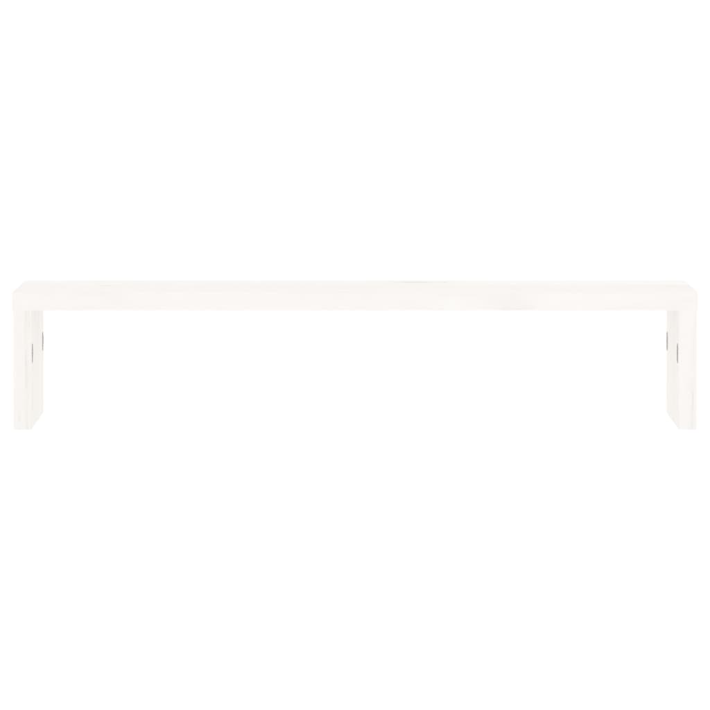 Supporto per Monitor Bianco 50x27x10 cm Legno Massello di Pino