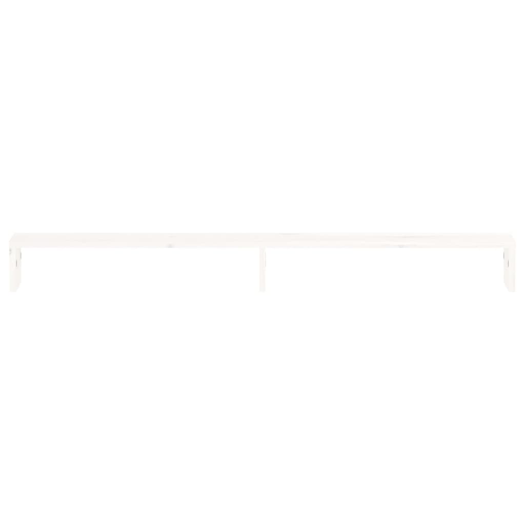 Supporto per Monitor Bianco 100x27x10 cm Legno Massello di Pino