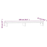 Supporto per Monitor Bianco 100x27x10 cm Legno Massello di Pino