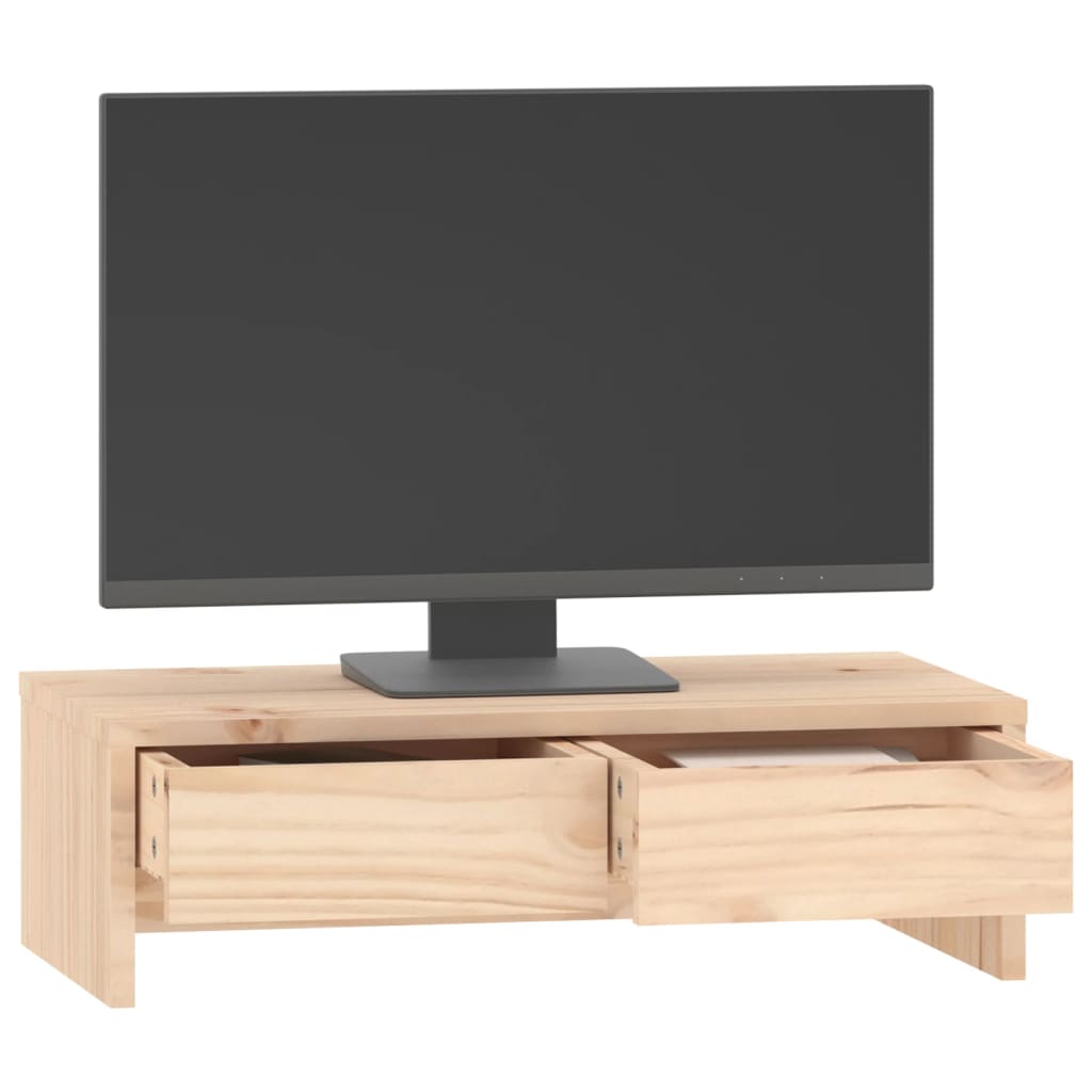 Supporto per Monitor 50x27x15 cm in Legno Massello di Pino