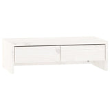 Supporto per Monitor Bianco 50x27x15 cm Legno Massello di Pino