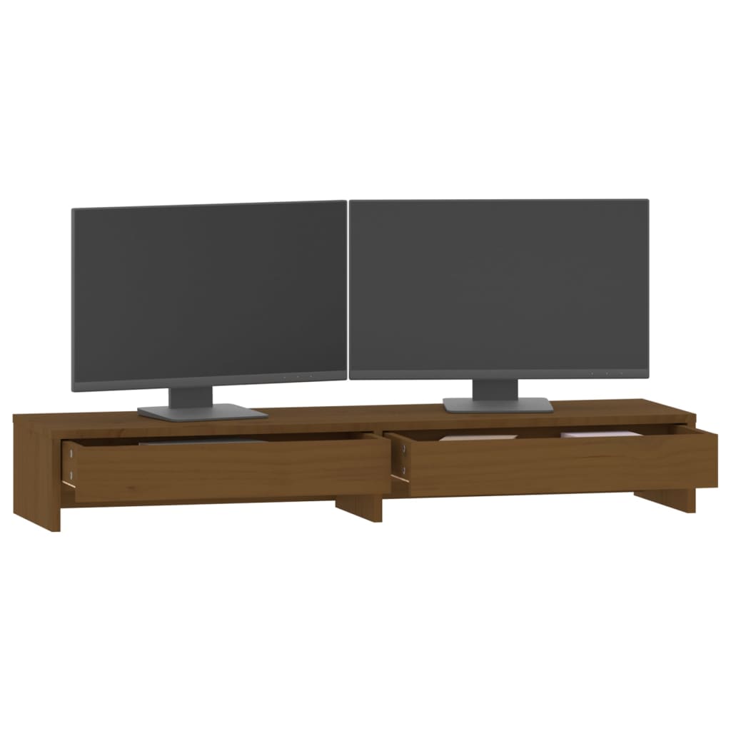 Supporto per Monitor Miele 100x27x15 cm Legno Massello di Pino