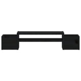 Supporto per Monitor Nero 70x27,5x15cm Legno Massello di Pino