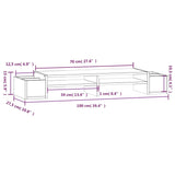 Supporto per Monitor Bianco100x27,5x15cm Legno Massello di Pino