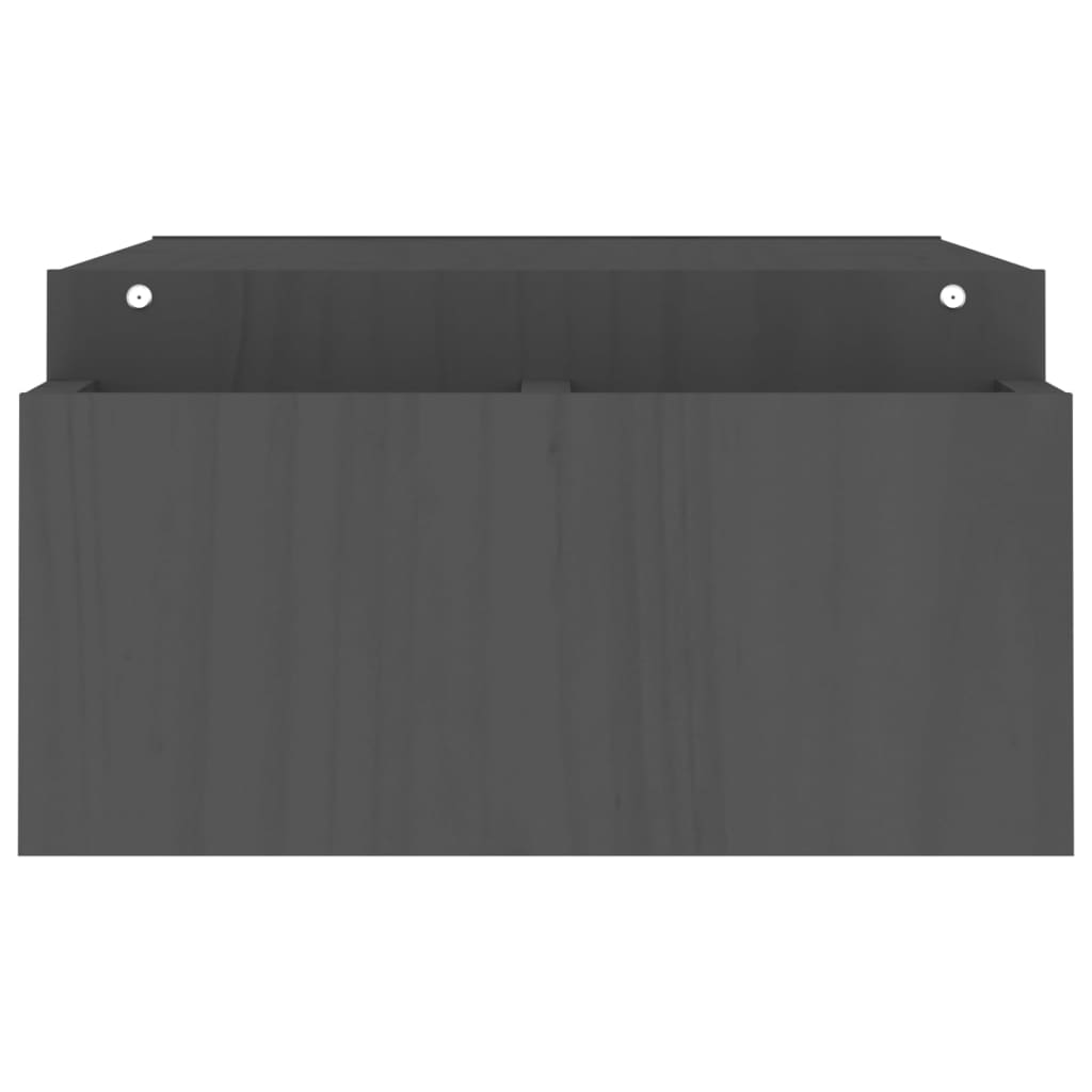 Supporto per Monitor Grigio100x27,5x15cm Legno Massello di Pino