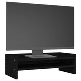 Supporto per Monitor Nero 50x24x16 cm in Legno Massello di Pino