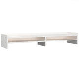 Supporto per Monitor Bianco 100x24x16 cm Legno Massello di Pino