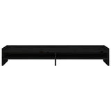 Supporto per Monitor Nero 100x24x16cm in Legno Massello di Pino