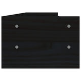 Supporto per Monitor Nero 100x24x16cm in Legno Massello di Pino