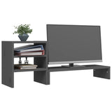 Supporto per Monitor Grigio 81x20x30 cm Legno Massello di Pino