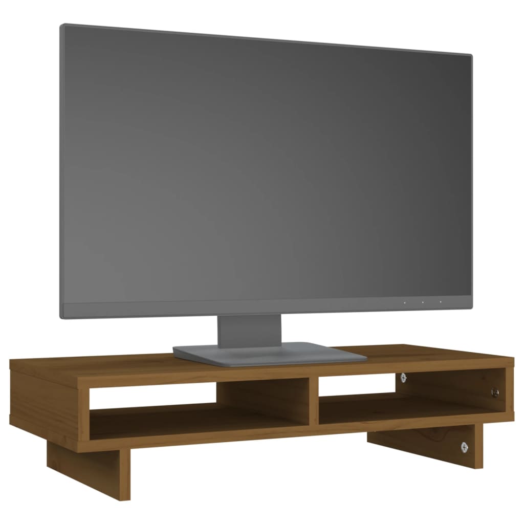 Supporto per Monitor Miele 60x27x14 cm Legno Massello di Pino