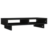 Supporto per Monitor Nero 60x27x14 cm in Legno Massello di Pino