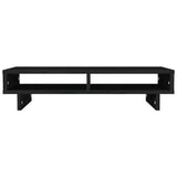 Supporto per Monitor Nero 60x27x14 cm in Legno Massello di Pino