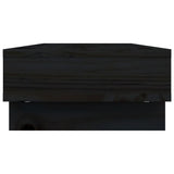 Supporto per Monitor Nero 60x27x14 cm in Legno Massello di Pino