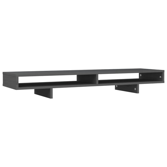 Supporto per Monitor Grigio 100x27x14 cm Legno Massello di Pino