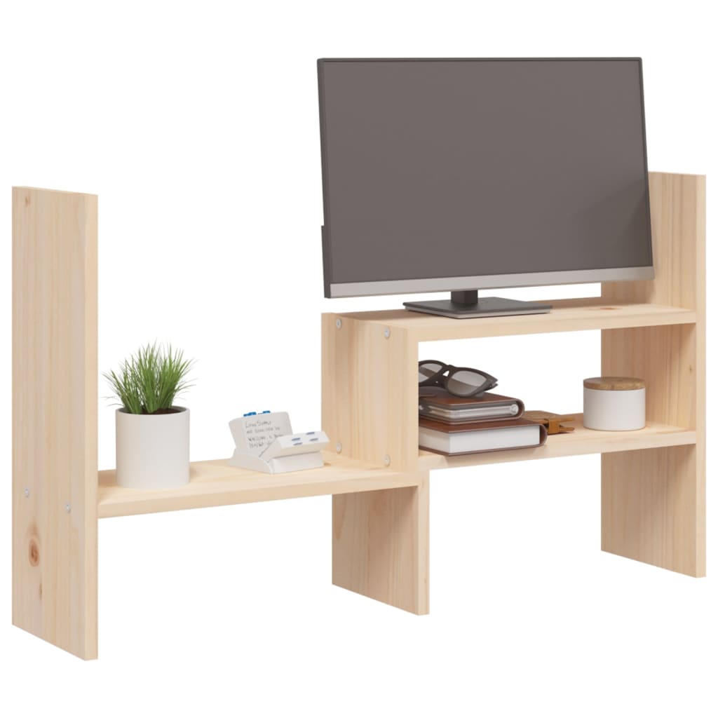 Supporto per Monitor (39-72)x17x43 cm in Legno Massello di Pino