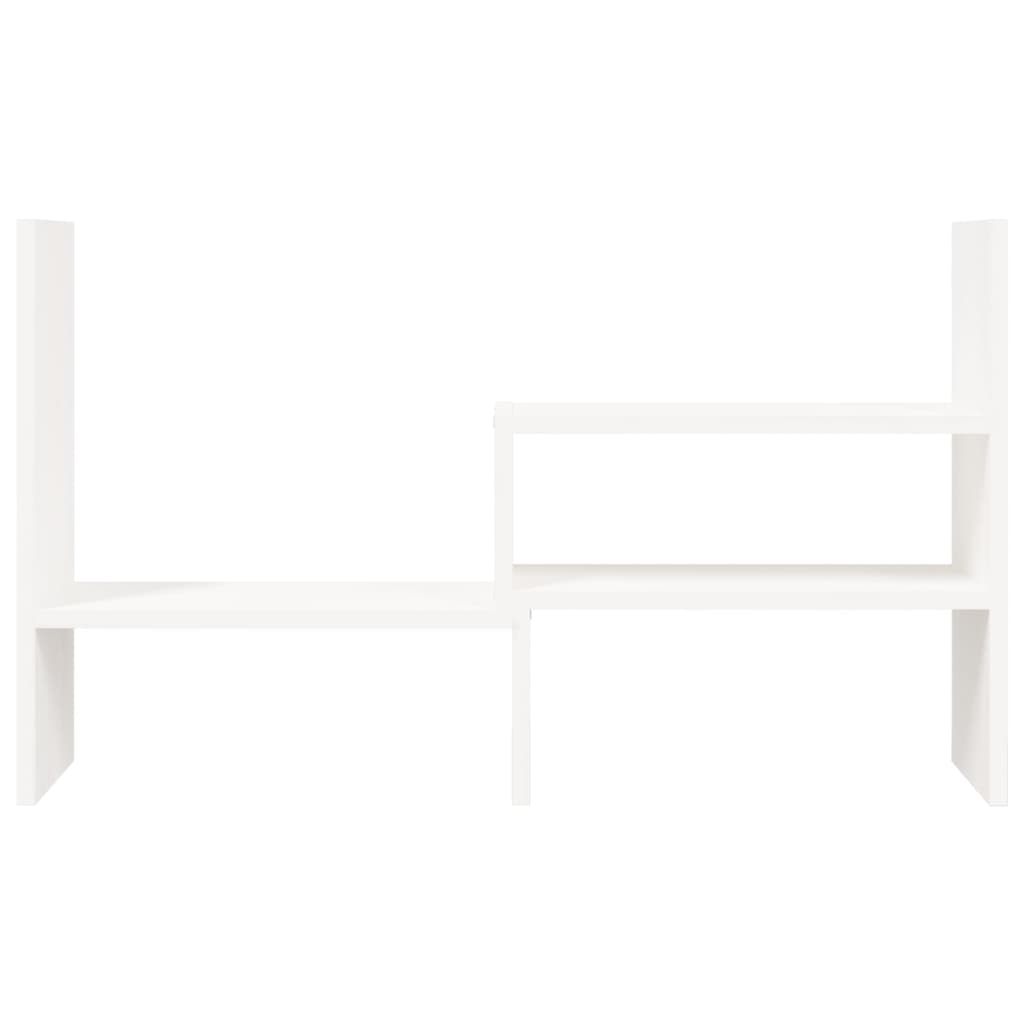 Supporto Monitor Bianco (39-72)x17x43 cm Legno Massello di Pino