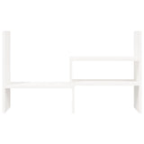 Supporto Monitor Bianco (39-72)x17x43 cm Legno Massello di Pino