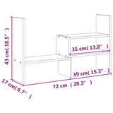 Supporto Monitor Bianco (39-72)x17x43 cm Legno Massello di Pino