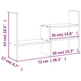 Supporto Monitor Grigio (39-72)x17x43 cm Legno Massello di Pino