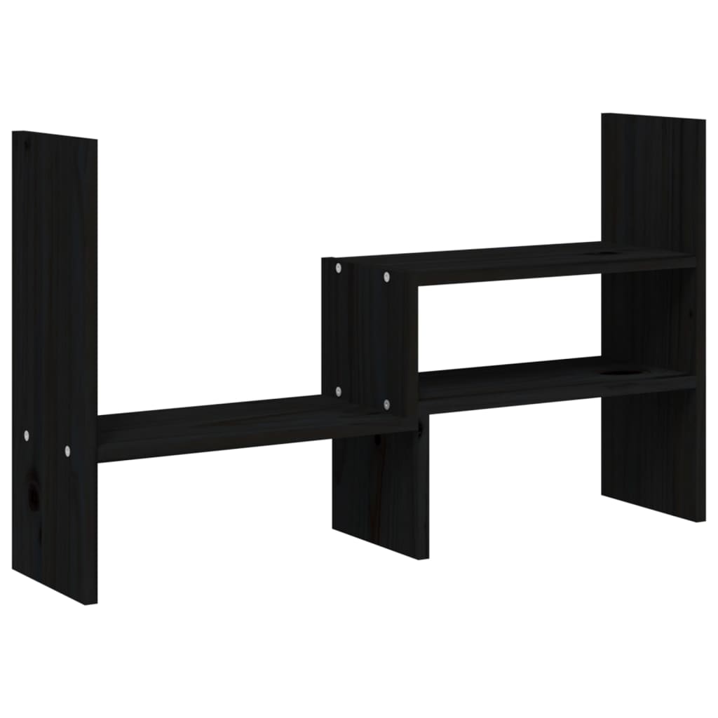 Supporto Monitor Nero (39-72)x17x43 cm Legno Massello di Pino