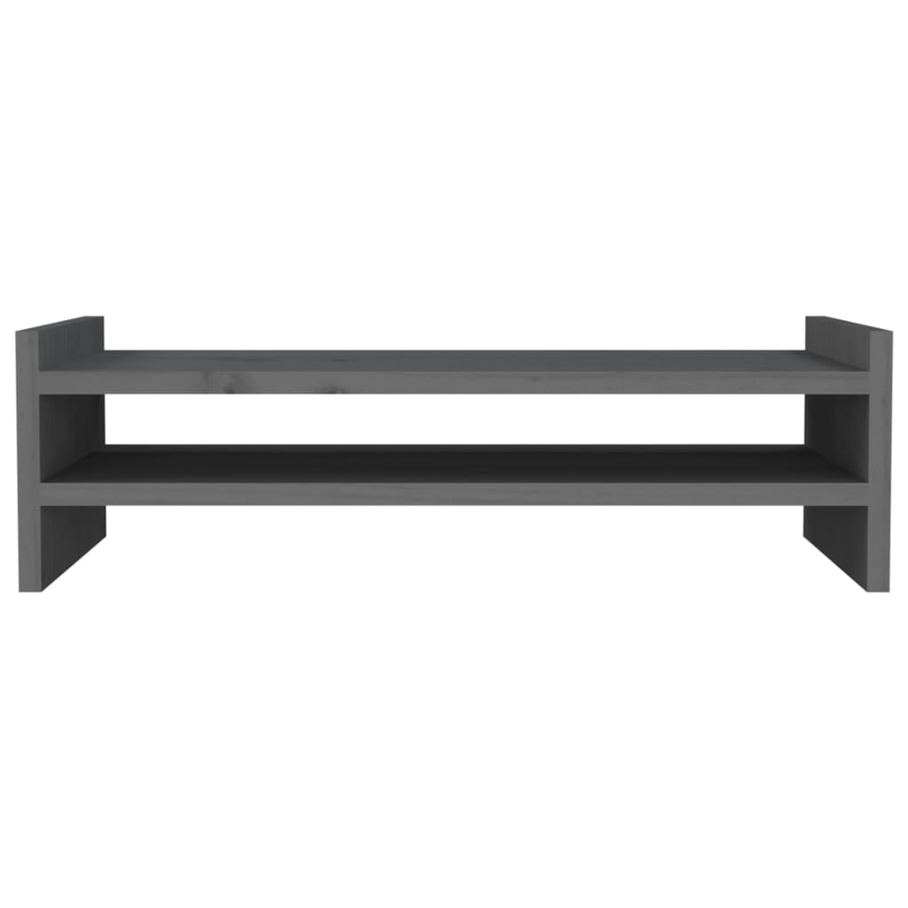 Supporto per Monitor Grigio 50x27x15 cm Legno Massello di Pino