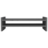 Supporto per Monitor Grigio 50x27x15 cm Legno Massello di Pino