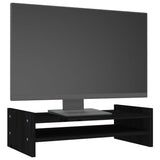 Supporto per Monitor Nero 50x27x15 cm in Legno Massello di Pino